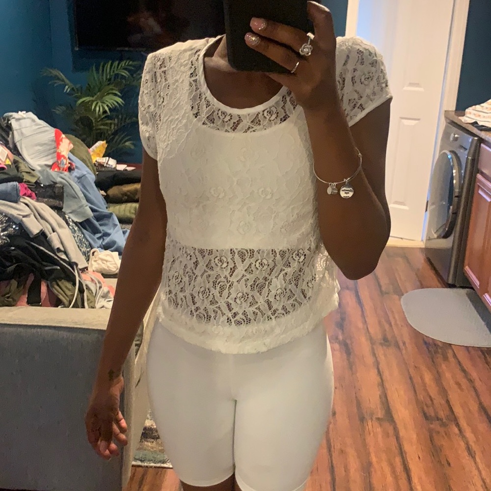H&M Lace Shirt/Sheer Back